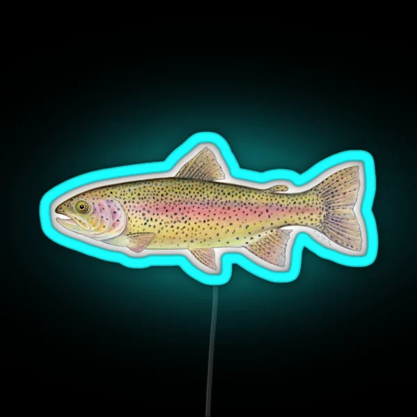 Rainbow Trout Oncorhynchus Mykiss RGB Neon Sign