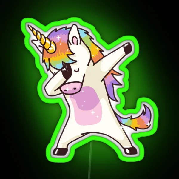 Rainbow Unicorn Dab RGB Neon Sign