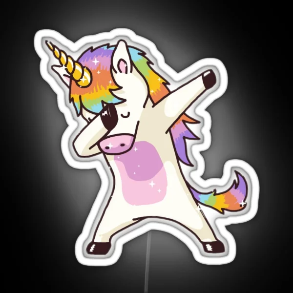 Rainbow Unicorn Dab RGB Neon Sign