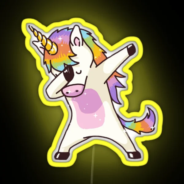 Rainbow Unicorn Dab RGB Neon Sign