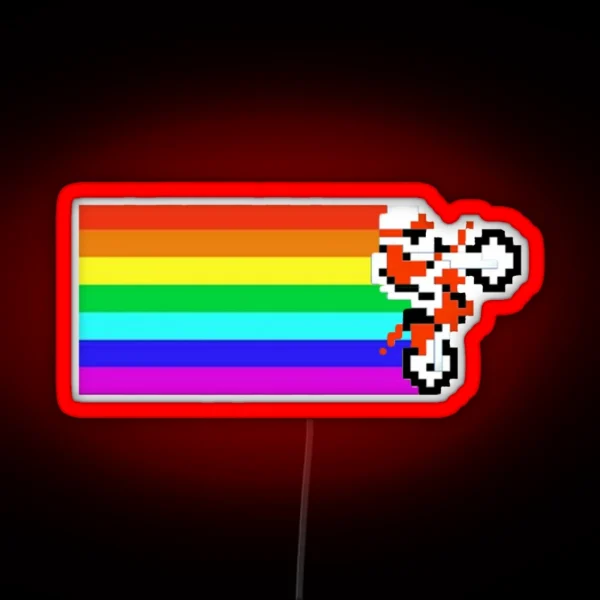 Rainbow Wheelie RGB Neon Sign