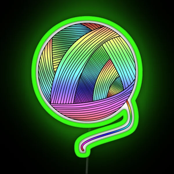 Rainbow Yarn Ball RGB Neon Sign
