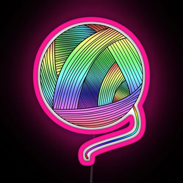Rainbow Yarn Ball RGB Neon Sign