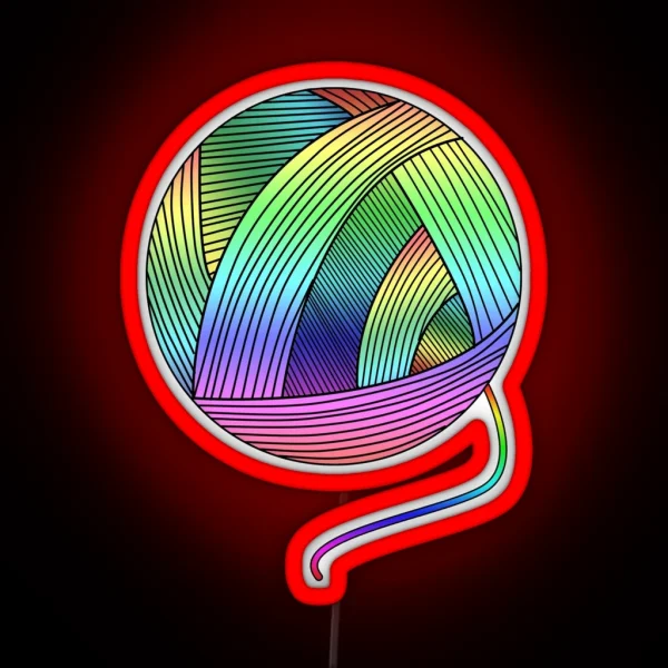 Rainbow Yarn Ball RGB Neon Sign