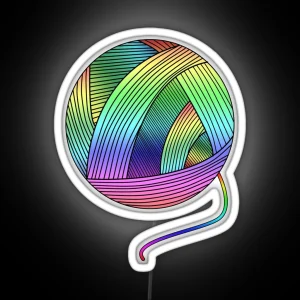 Rainbow Yarn Ball RGB Neon Sign