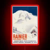 rainier national park washington state usa travel decal rgb neon sign red