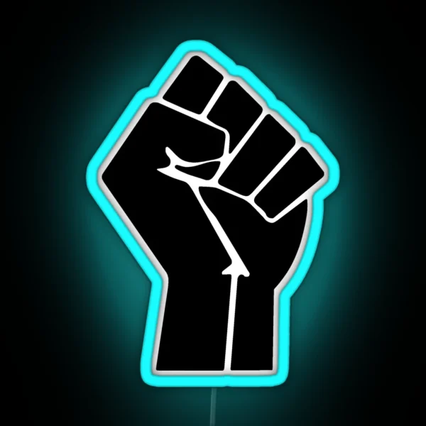 Raised Fist Black Power Symbol RGB Neon Sign
