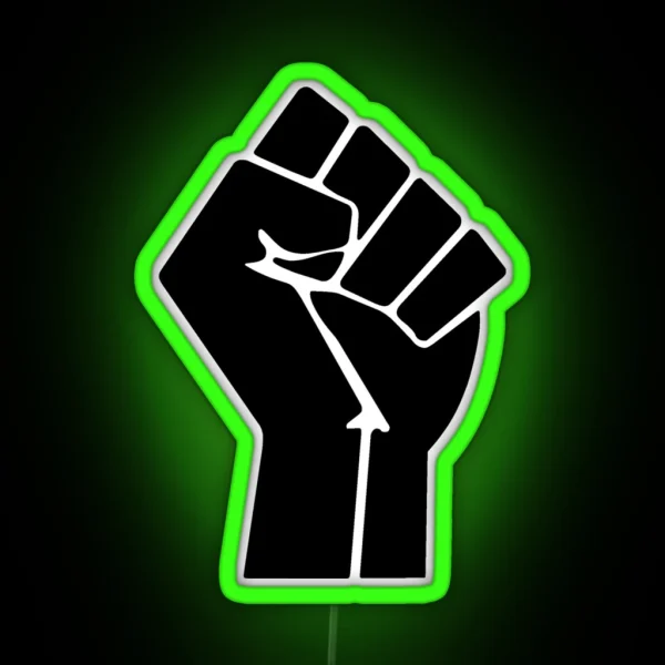 Raised Fist Black Power Symbol RGB Neon Sign