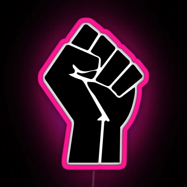 Raised Fist Black Power Symbol RGB Neon Sign