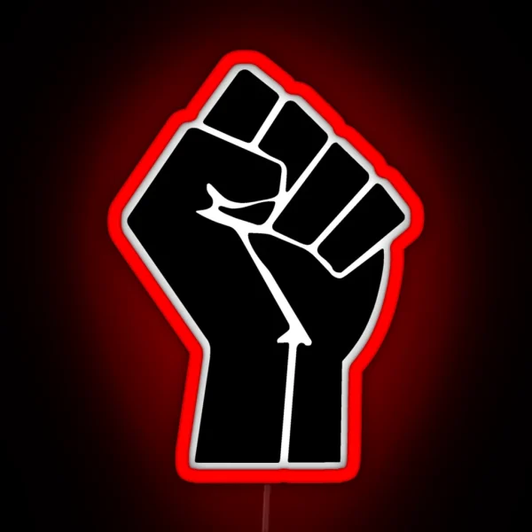 Raised Fist Black Power Symbol RGB Neon Sign