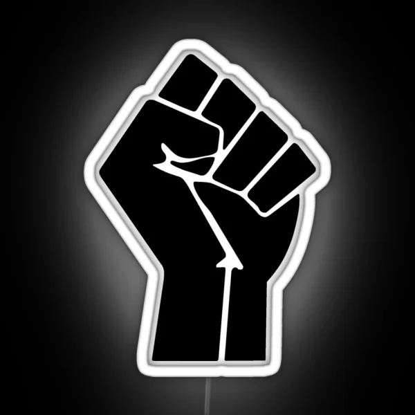 Raised Fist Black Power Symbol RGB Neon Sign
