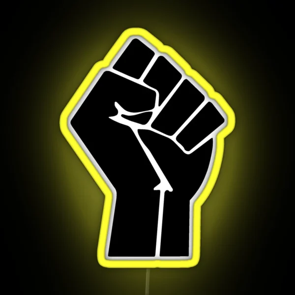Raised Fist Black Power Symbol RGB Neon Sign