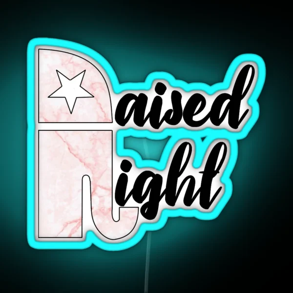 Raised Right Pink Marble RGB Neon Sign