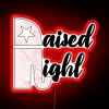 rgb neon sign with raised right pink marble design - image
