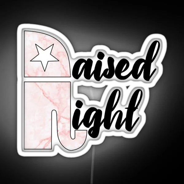 Raised Right Pink Marble RGB Neon Sign