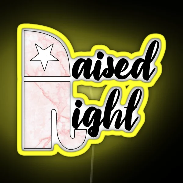 Raised Right Pink Marble RGB Neon Sign
