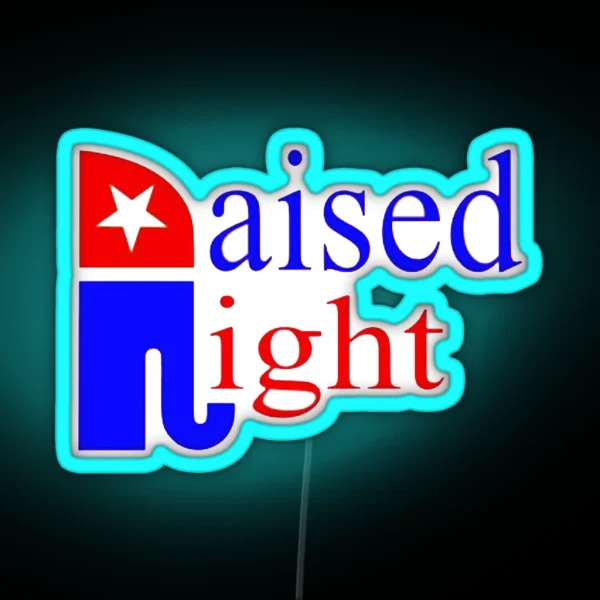 Raised Right Republican Elephant RGB Neon Sign