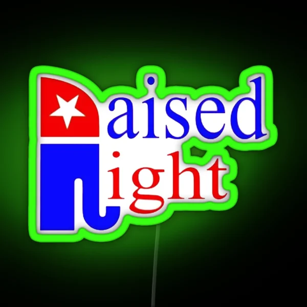 Raised Right Republican Elephant RGB Neon Sign