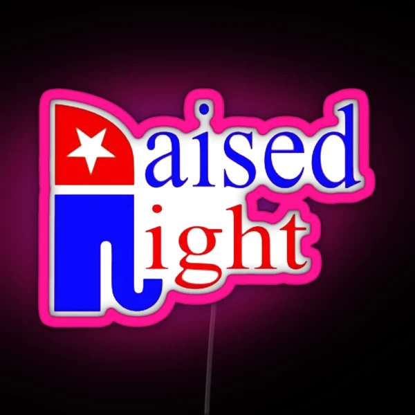 Raised Right Republican Elephant RGB Neon Sign