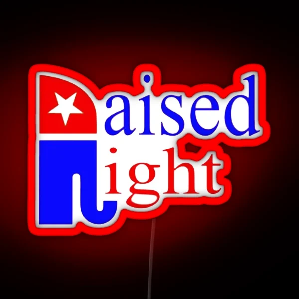 Raised Right Republican Elephant RGB Neon Sign