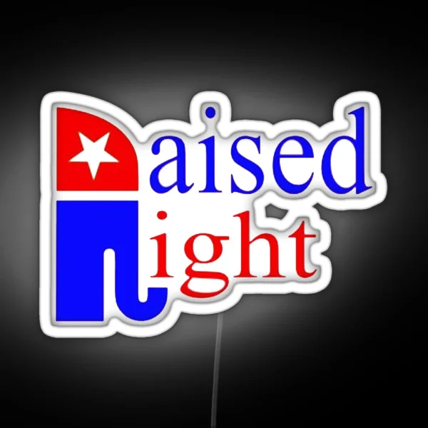 Raised Right Republican Elephant RGB Neon Sign