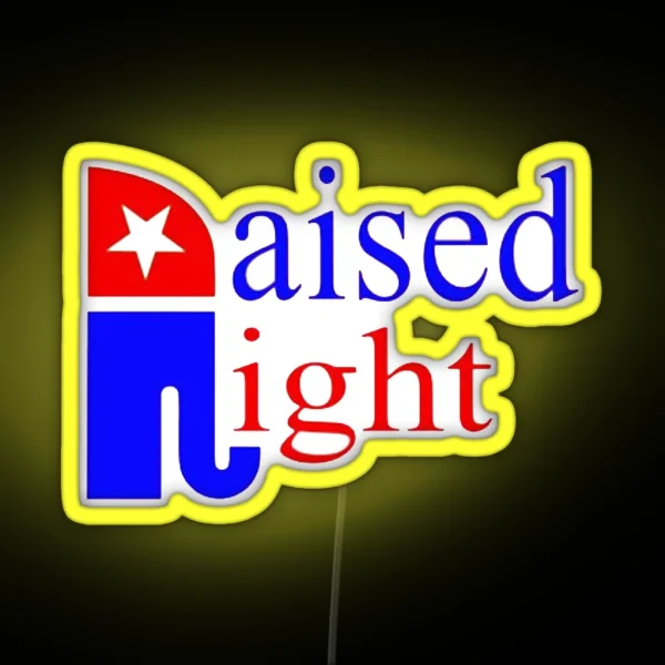 Raised Right Republican Elephant RGB Neon Sign
