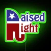 green - rgb neon sign with right (text)