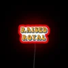 RGB Neon Sign Featuring a Raised Royal Design in Vibrant Red