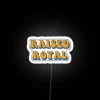 RGB neon sign displaying Royal in vibrant glow