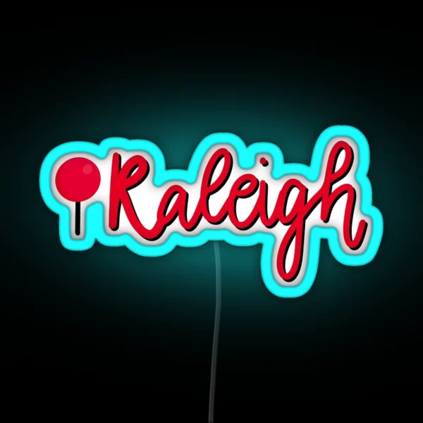 Raleigh Map Dot RGB Neon Sign