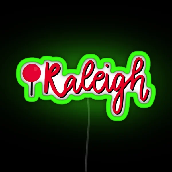 Raleigh Map Dot RGB Neon Sign