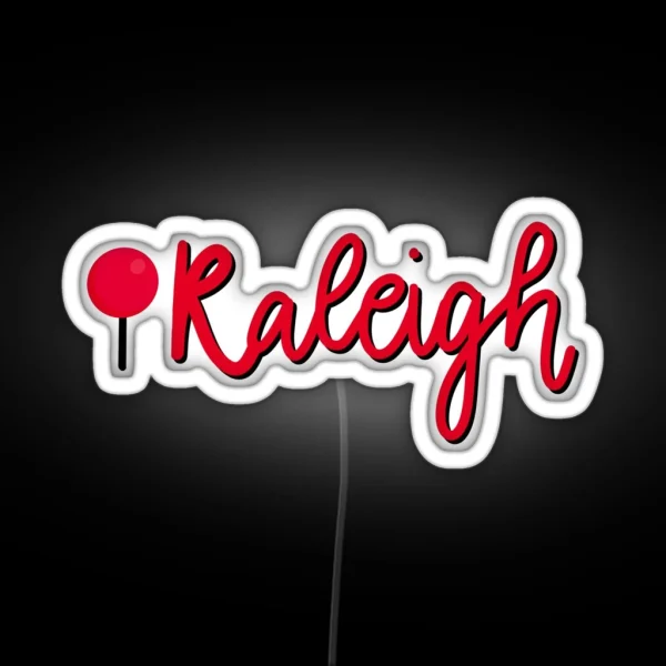 Raleigh Map Dot RGB Neon Sign