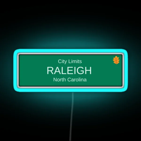 Raleigh NC City Limits Sign RGB Neon Sign