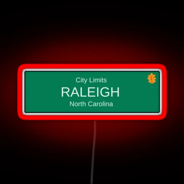 Raleigh NC City Limits Sign RGB Neon Sign