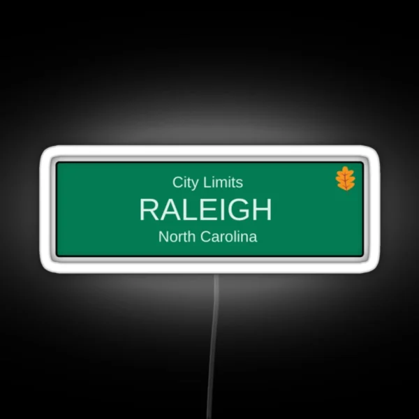 Raleigh NC City Limits Sign RGB Neon Sign
