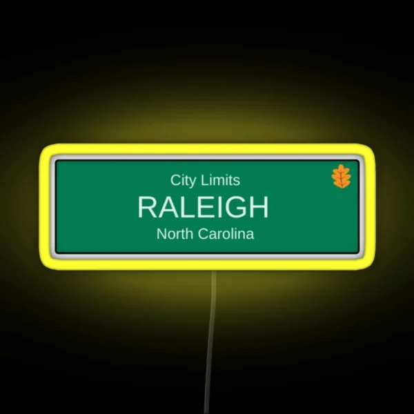Raleigh NC City Limits Sign RGB Neon Sign