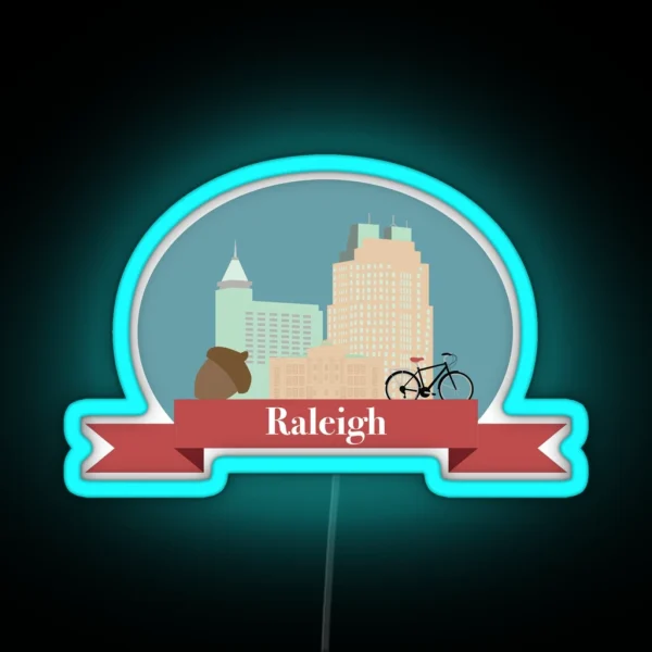 Raleigh NC Cityscape RGB Neon Sign