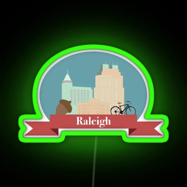 Raleigh NC Cityscape RGB Neon Sign