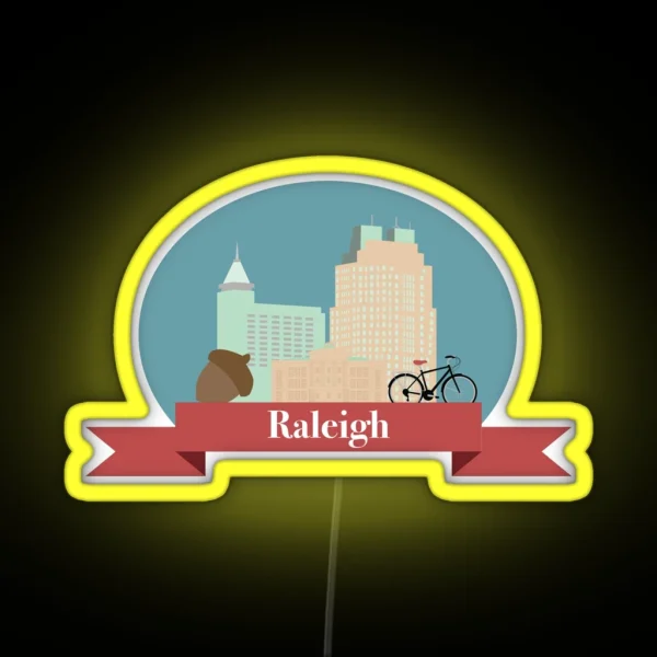 Raleigh NC Cityscape RGB Neon Sign