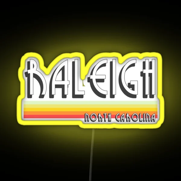 Raleigh NC Souvenirs North Carolina Vintage RGB Neon Sign