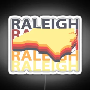 Raleigh NC Souvenirs North Carolina Vintage RGB Neon Sign