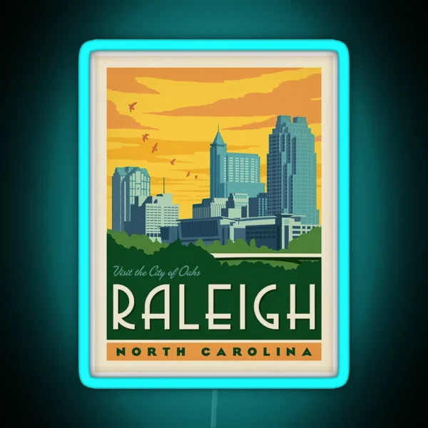 Raleigh North Carolina RGB Neon Sign