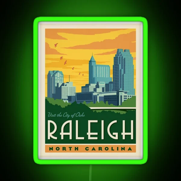Raleigh North Carolina RGB Neon Sign