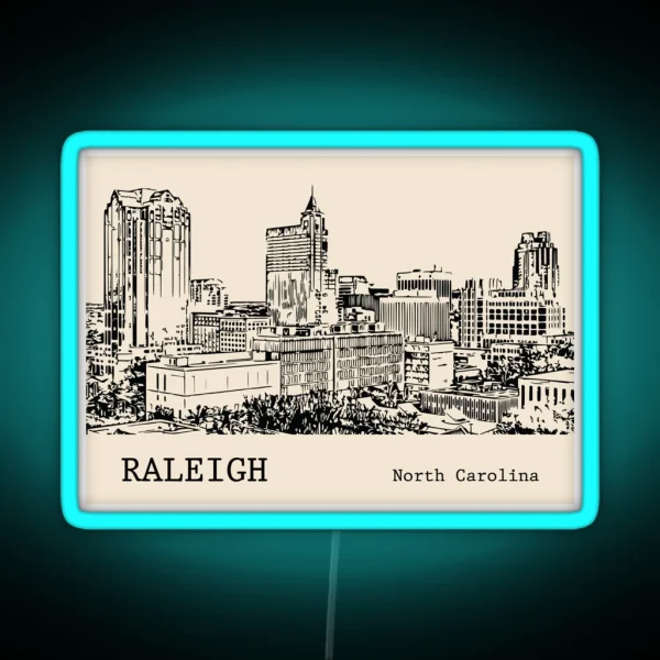 Raleigh North Carolina RGB Neon Sign