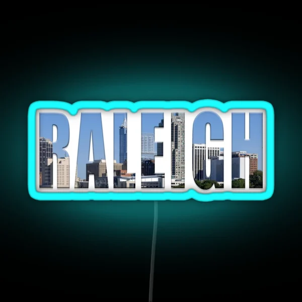 Raleigh North Carolina Skyline Daytime RGB Neon Sign
