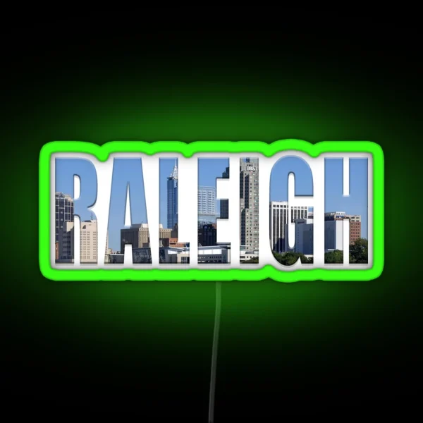 Raleigh North Carolina Skyline Daytime RGB Neon Sign