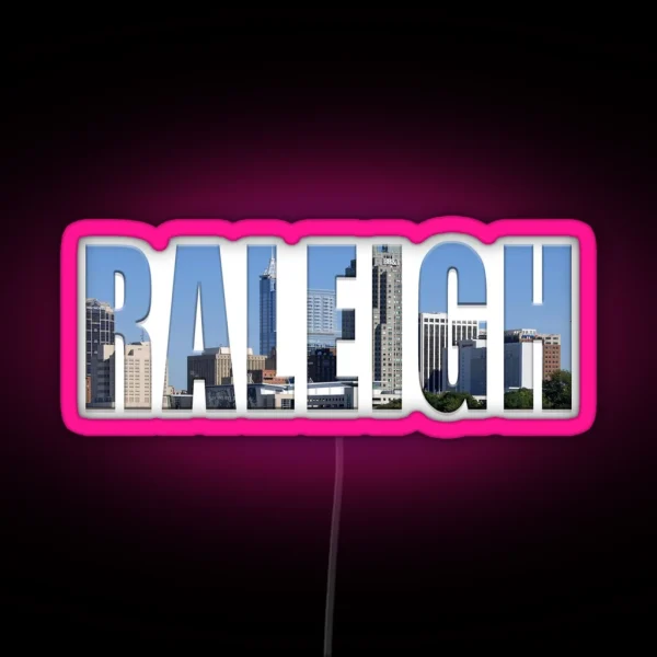 Raleigh North Carolina Skyline Daytime RGB Neon Sign