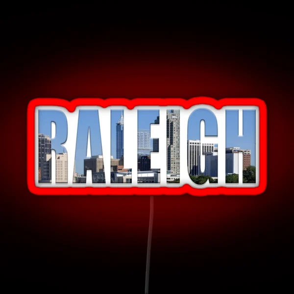 Raleigh North Carolina Skyline Daytime RGB Neon Sign