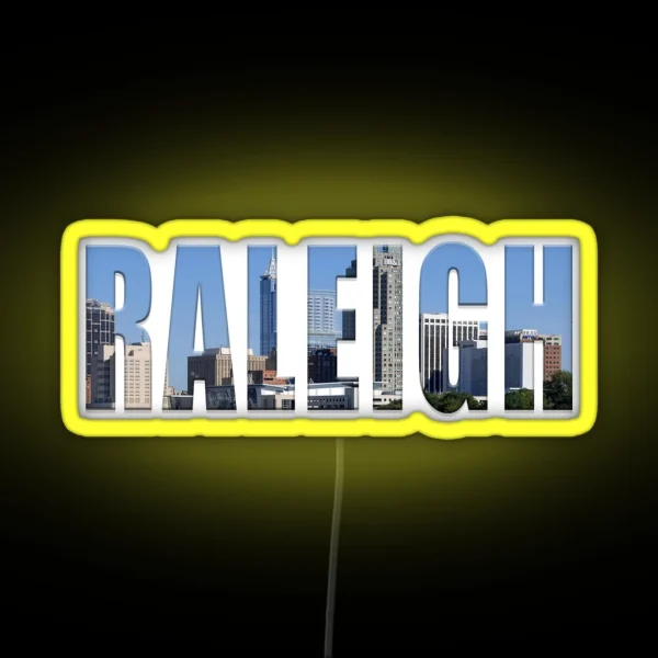 Raleigh North Carolina Skyline Daytime RGB Neon Sign