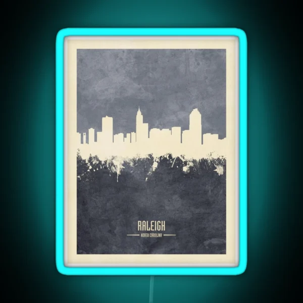 Raleigh North Carolina Skyline RGB Neon Sign